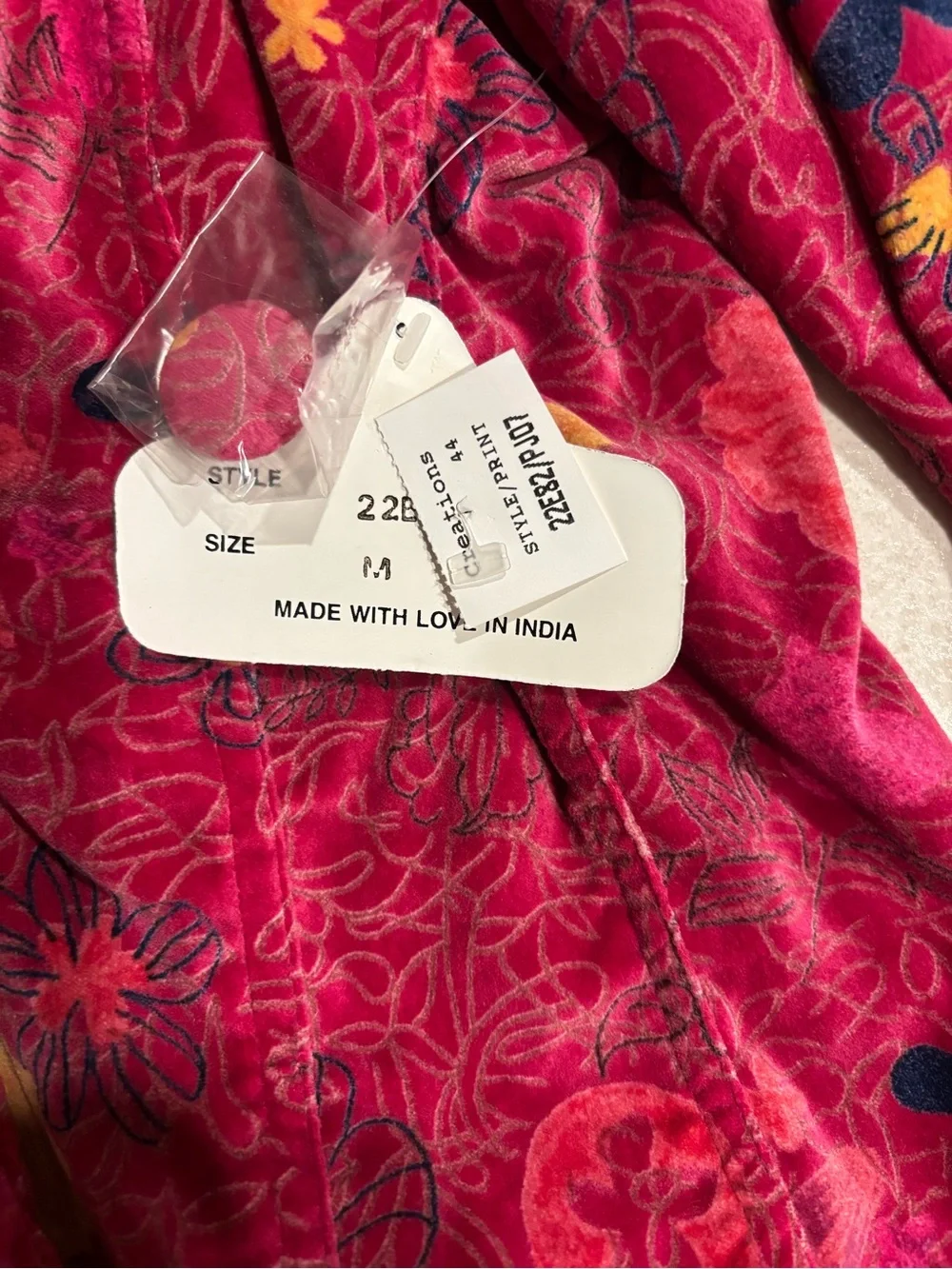 Angie Fuchsia Floral Velvet Blazer with Ruffle Accent